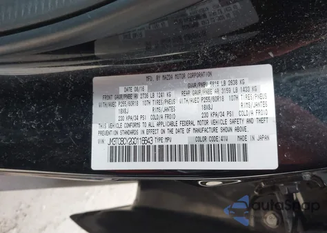 2016 Mazda Cx-9 Touring z USA, uszkodzony, nr VIN JM3TCBCY2G0116643
